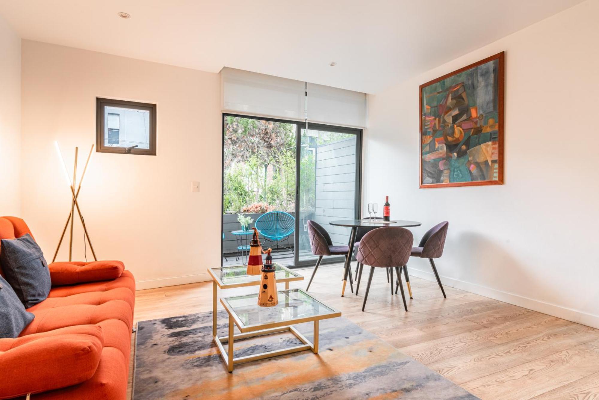 Insurgentes Area Balcony, Outdoor Lounge Apartment Mexico City
